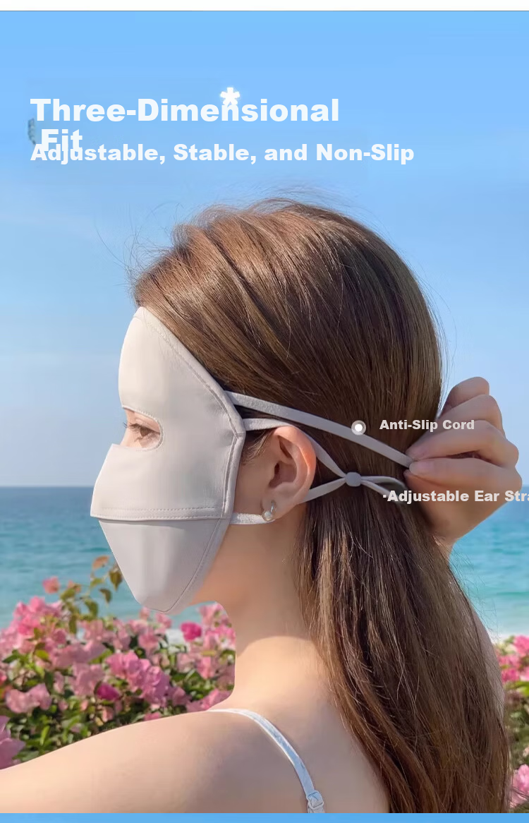 XUEXIMAN Ice Silk Sun Protection Face Mask for Women, Cool And Breathable Full Face Mask, UV Protection, Face-Shaping, Lightweight Face Cover 3