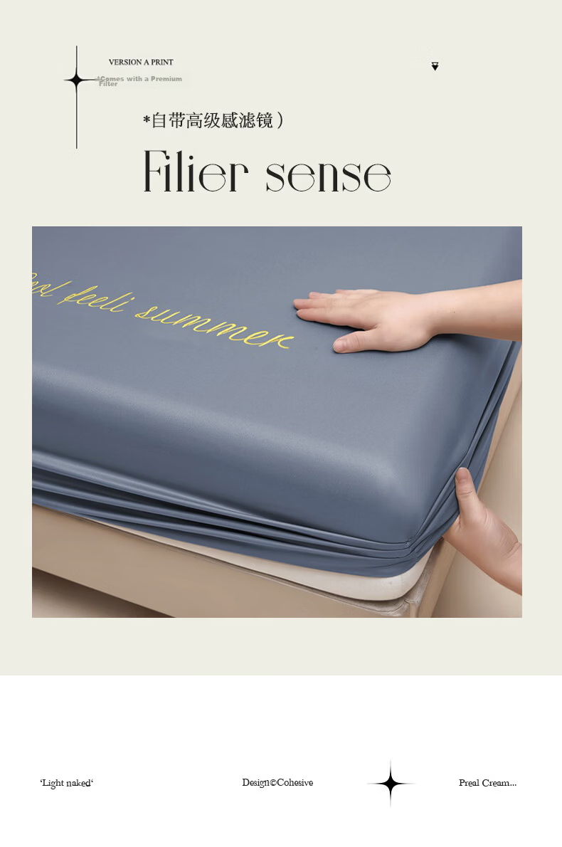 Hongdou Class A Cooling Washed Ice Silk Fitted Sheet Single Summer Dormitory Naked Sleep Mattress Protector Dust Cover 1.8*2m Blue 7