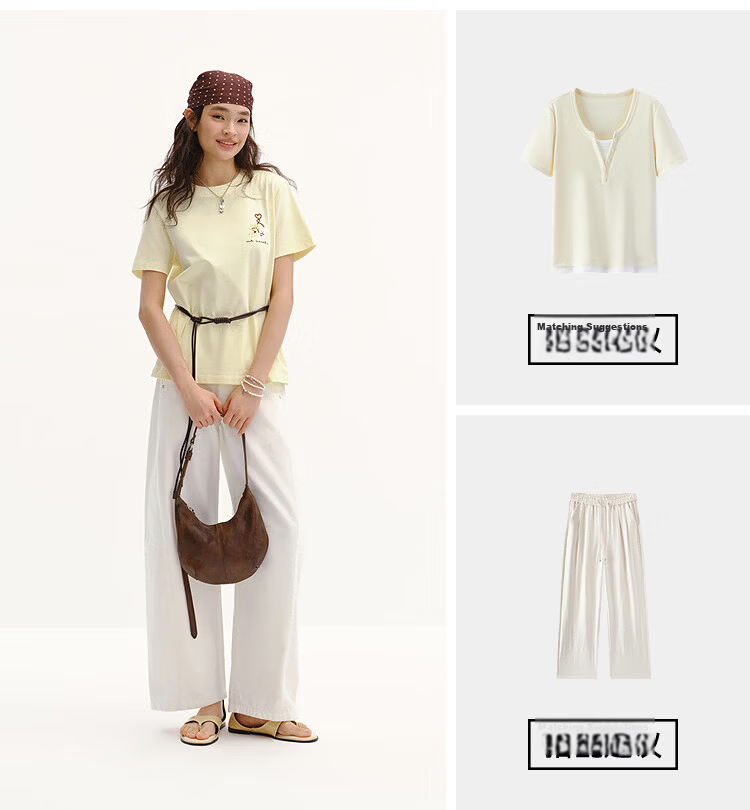 Semir Mall Edition | Illustrator Collaboration Women's Summer Loose Embroidered Short Sleeve T-Shirt 2026 Top 101326100021 6