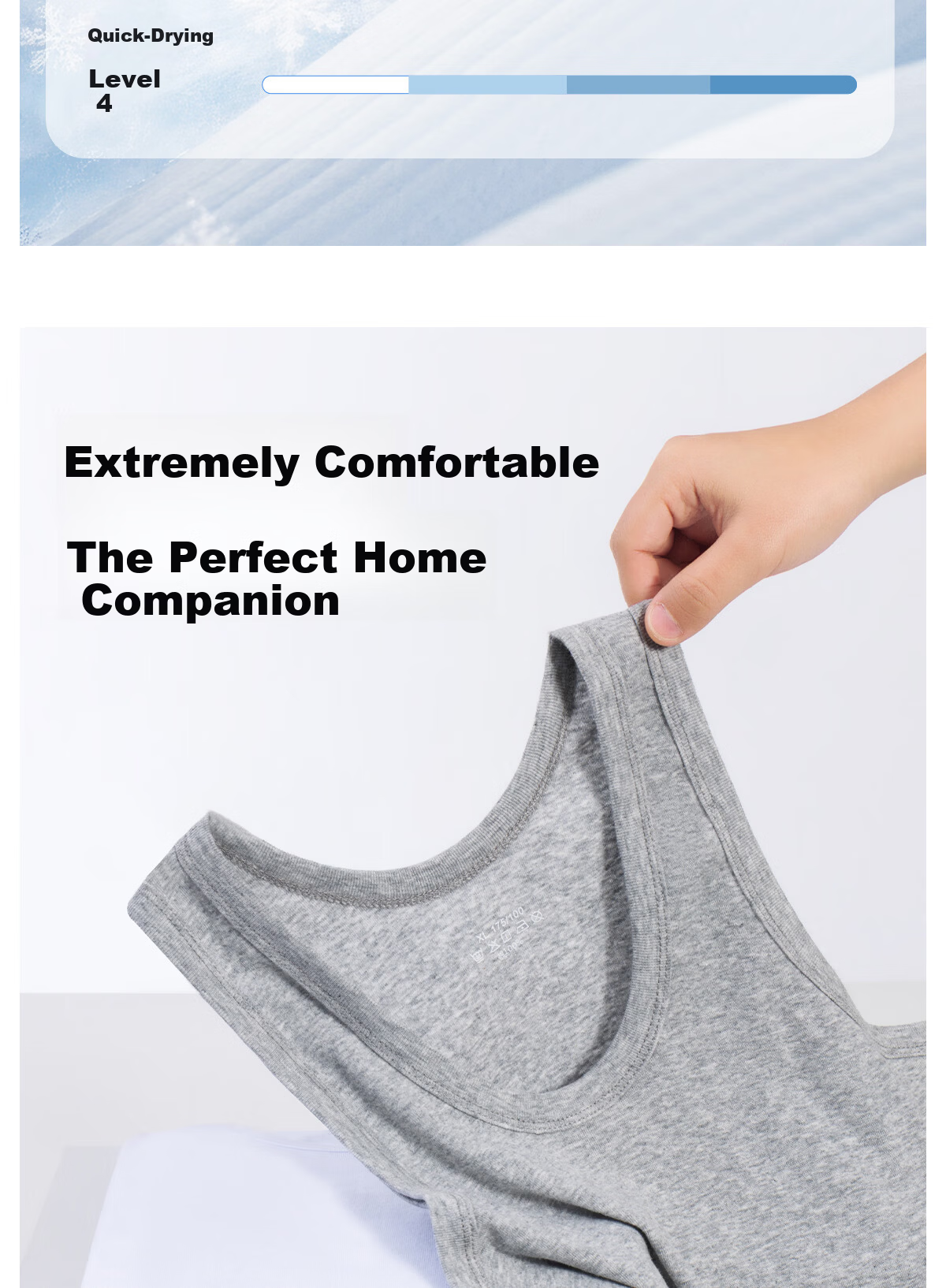 Hengyuanxiang 100% Cotton Men's Sports Vest Sweat-Absorbent Breathable Loose Fit All-Season High Elasticity 2-Pack 8