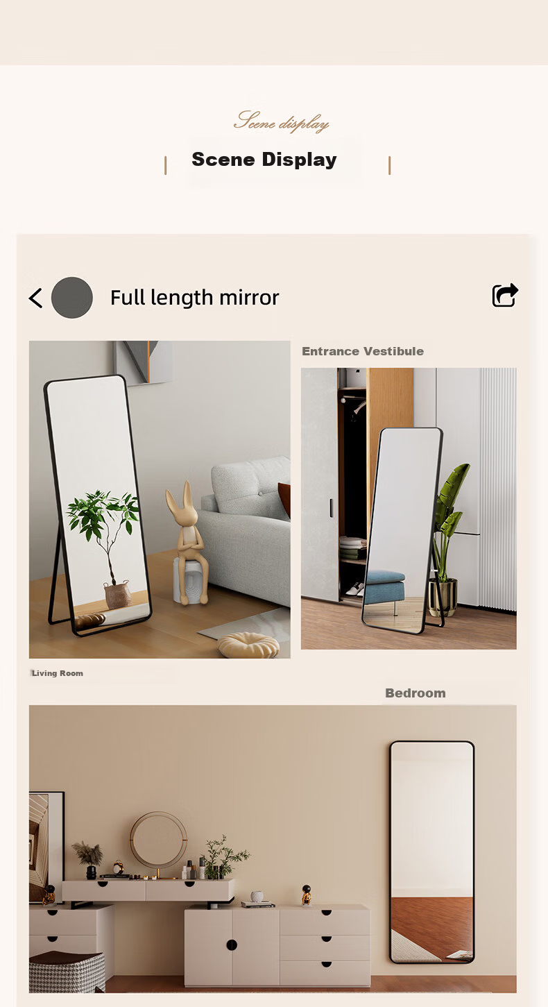 Menghuating Full-Length Dressing Mirror Floor Mirror Home Simple Wall-Mounted Wall Sticker Popular Girls Bedroom Makeup Hanging Fitting Mirror 10