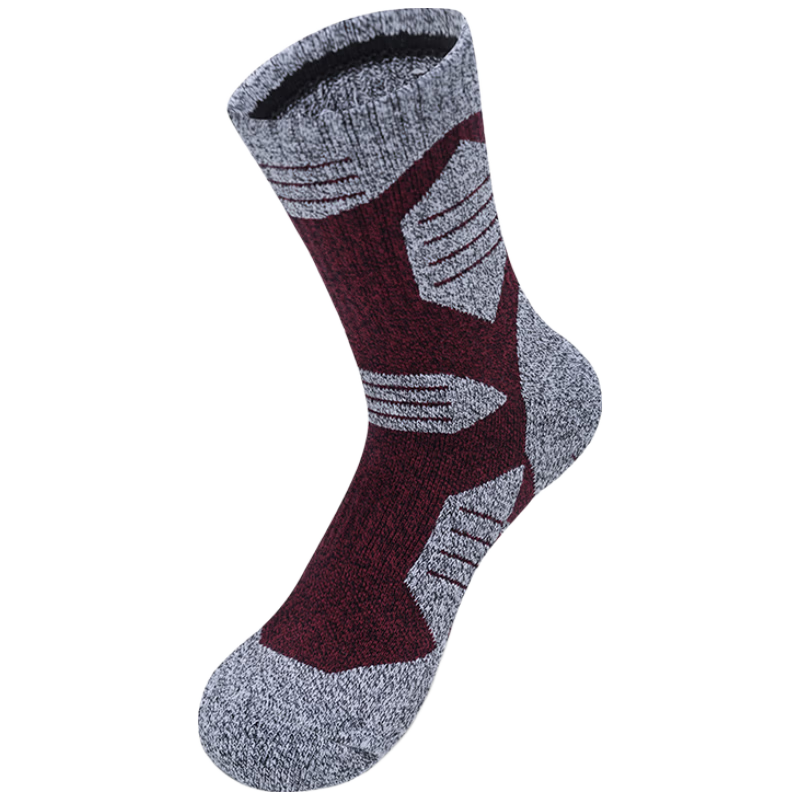 TFO 5th Generation Hiking Socks Breathable Outdoor Mountaineering Sweat-Wicking Sports Socks A2202491 Men's Dark Red L