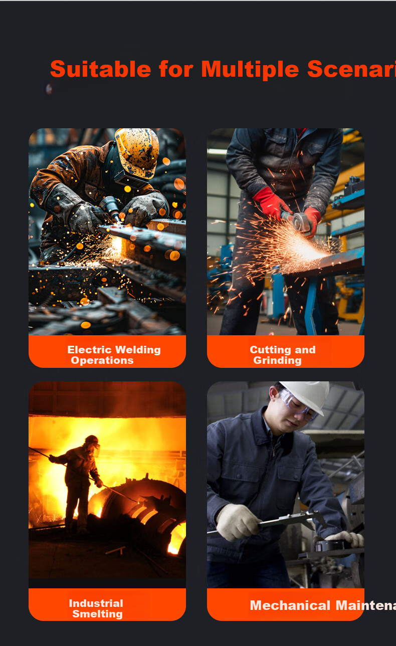 Henghui Cowhide Welding Gloves Thickened Wear-Resistant High-Temperature Resistant Half-Leather Welder Heat Insulation Anti-Scald Anti-Arc Spark Welding Labor Protection Gloves DGX71 4