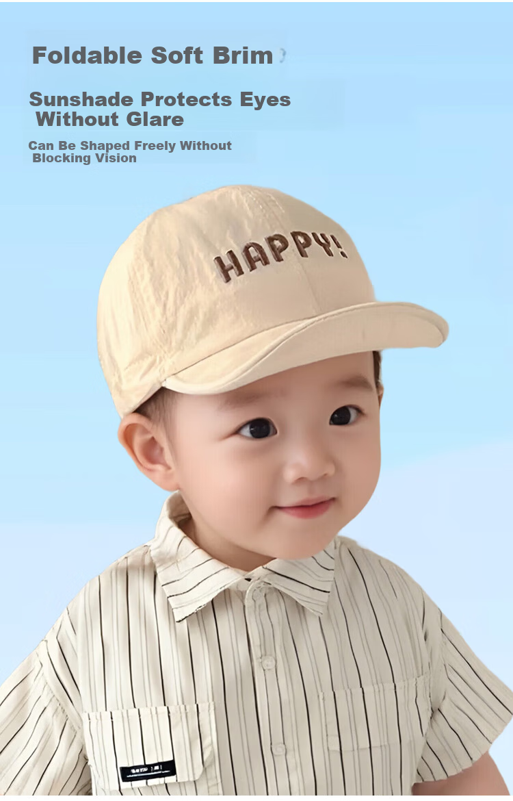 9i9 Baby Hat Summer Thin Quick-Dry Baby Duckbill Cap Unisex Kids Sun Protection Outdoor Sunshade F18 Beige 9