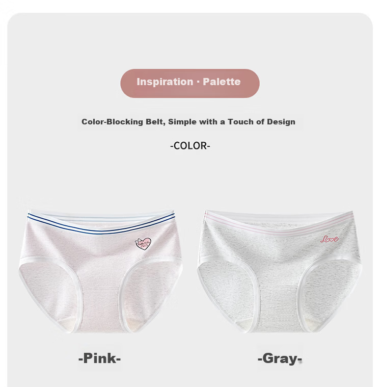 Hodo Red Bean Girls' Cotton Natural Colored Cotton Teen Triangle Underwear 12