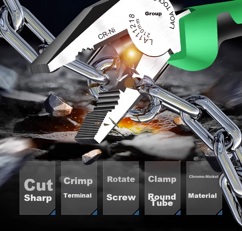 LAOA LA111218 8-Inch Steel Wire Pliers Industrial Tiger Pliers Household Clamping Wire Cutters 2