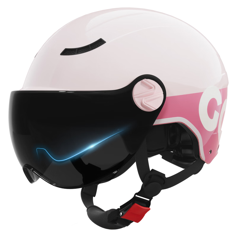 Feige Sprick Electric Bicycle Helmet 3C Certified Electric Scooter Half Helmet for Men and Women Motorcycle Summer Ultra-Lightweight Sun Protection Breathable Safety Helmet 528 Sakura Pink Dual Lens [