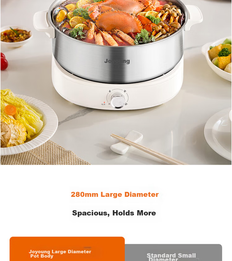 Joyoung 6L Multifunctional Electric Hot Pot 2200W High Power Non-Stick Detachable Stainless Steel Steamer HG60-GN64 17
