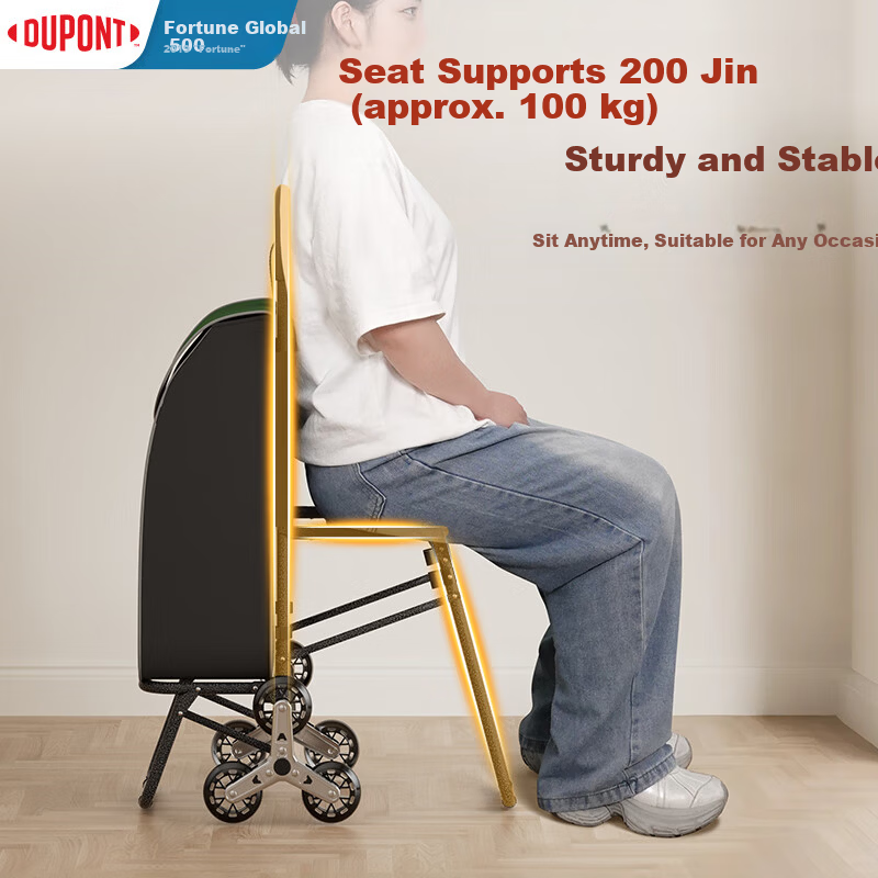 DU PONT Portable Foldable Grocery Shopping Cart Hand Trolley Household Flat Small Cart Stair Climbing Tool