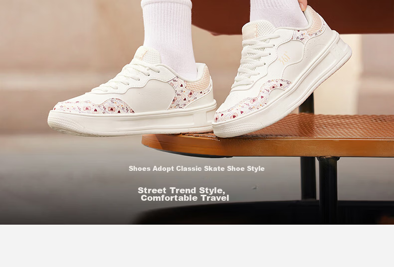 361° Women's Sports Shoes Summer Thin White Shoes Thick Sole Casual Sneakers 682616604F-3 8
