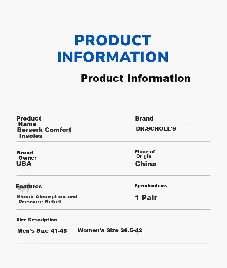 Dr. Scholl's US Imported Comfort Insoles Arch Support Shock Absorption Soft Cushioned Anti-Fatigue Unisex 11