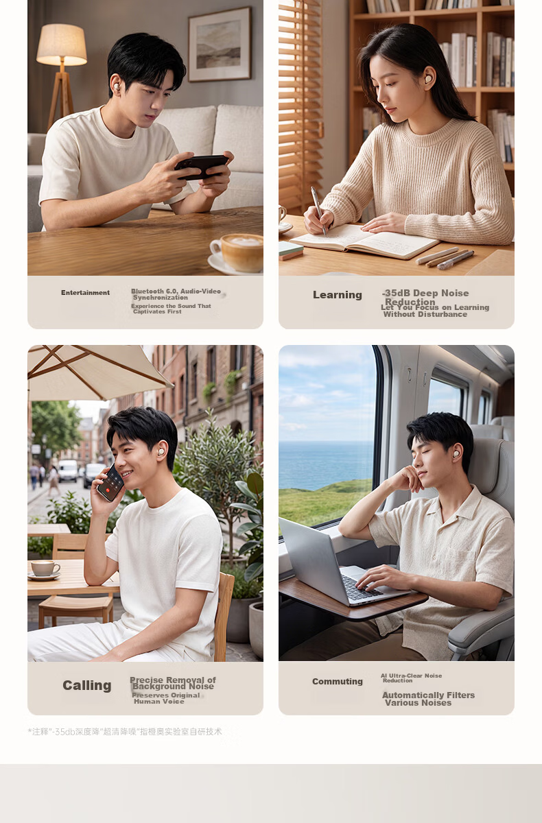 Chengao 2026 New Sleep Bluetooth Earbuds Wireless In-Ear AI Translation High-Quality Sound Sleep Dedicated Noise-Canceling Invisible Side-Sleep Pain-Free Sleep Aid Soundproof Earplugs S7Pro Skin Color 13