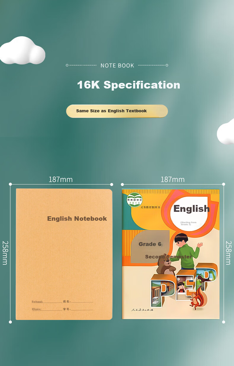Ichimaru Ka 16K Language Text 36-Page Sewn Exercise Notebook Kraft Paper Junior High Student Practice Book Error Correction Book 5-Pack 7022 3
