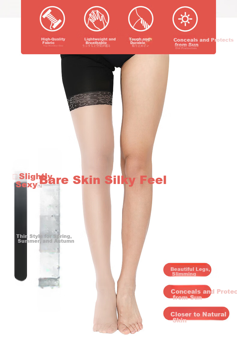 Langsha Anti-Wolf Ultra-Thin Sexy Safety Lace Integrated Pantyhose Nude Tights Anti-Exposure Leggings 2