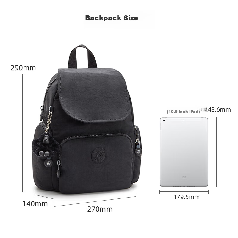 Kaplin Travel Gift Monkey Backpack CITY ZIP MINI Black Pinot Color Birthday Present