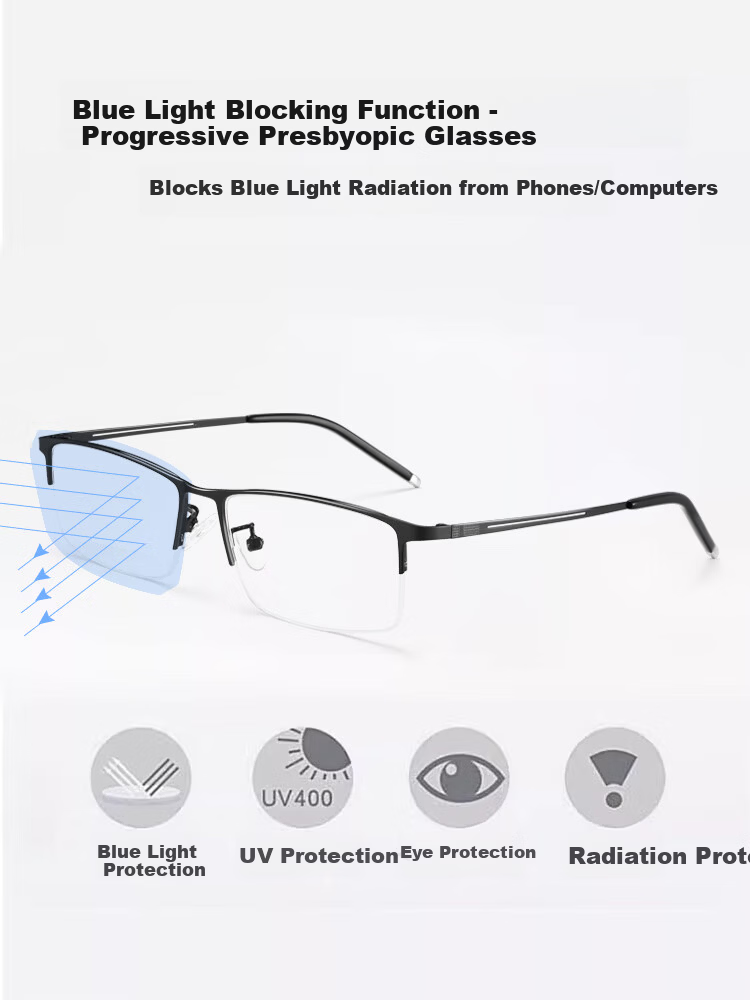 Morak Japanese Imported Titanium Multifocal Reading Glasses for Men, Smart Zoom Presbyopia Glasses for Driving and Walking, Genuine 3