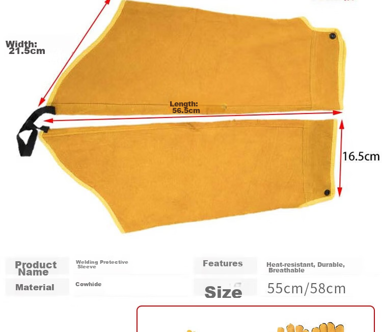 Bingyu Fireproof and Splash-Proof Welder Body Protection [Jingcang] Welder Cowhide Foot Protection 33cm Labor Protection BYly-112 7