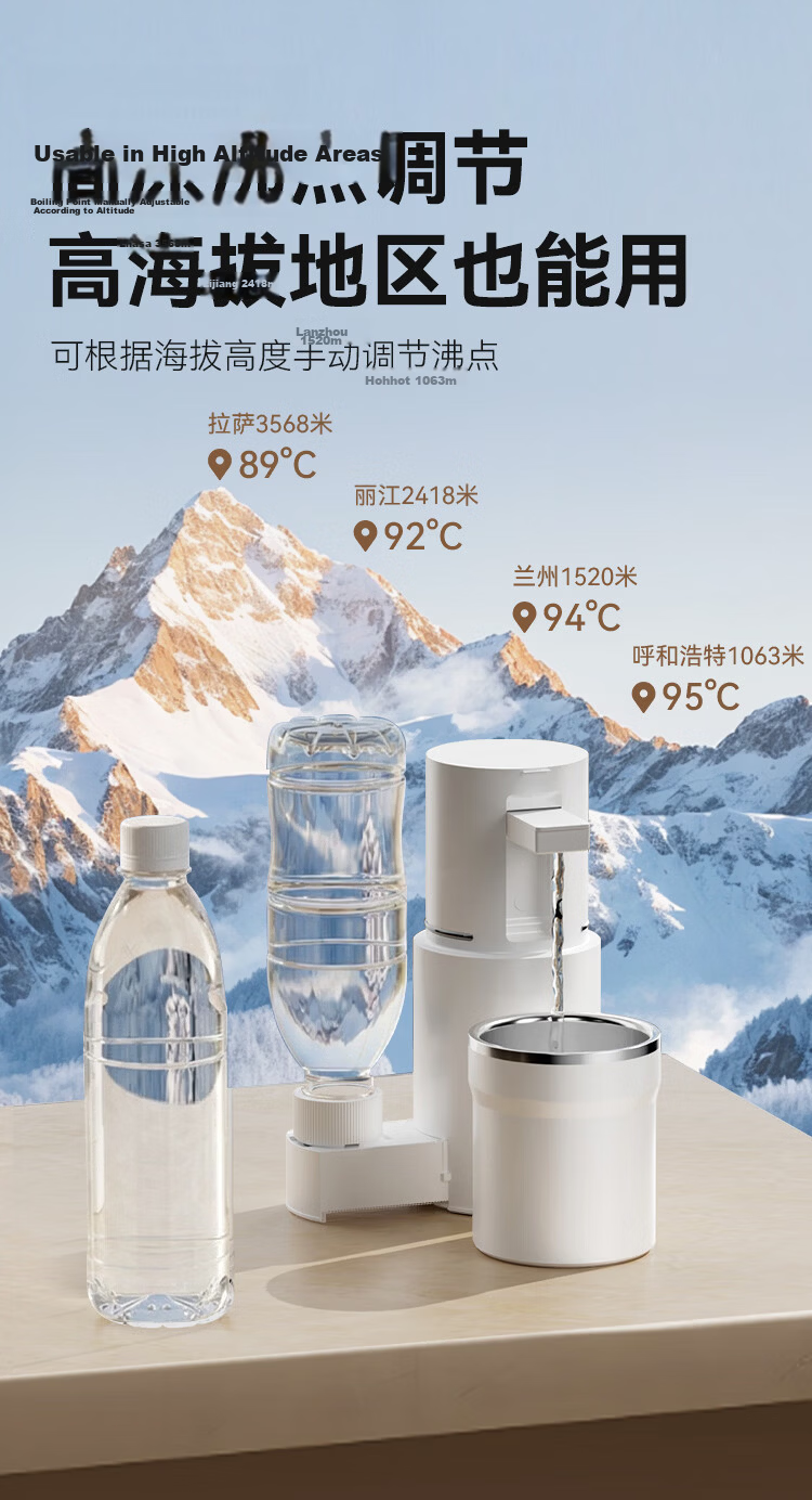 JD Jingzao Portable Instant Heating Water Dispenser 3-Second Quick Heat 1° Stepless Temperature Adjustment Mini Electric Kettle Travel Hermes Orange Travel Cup 15