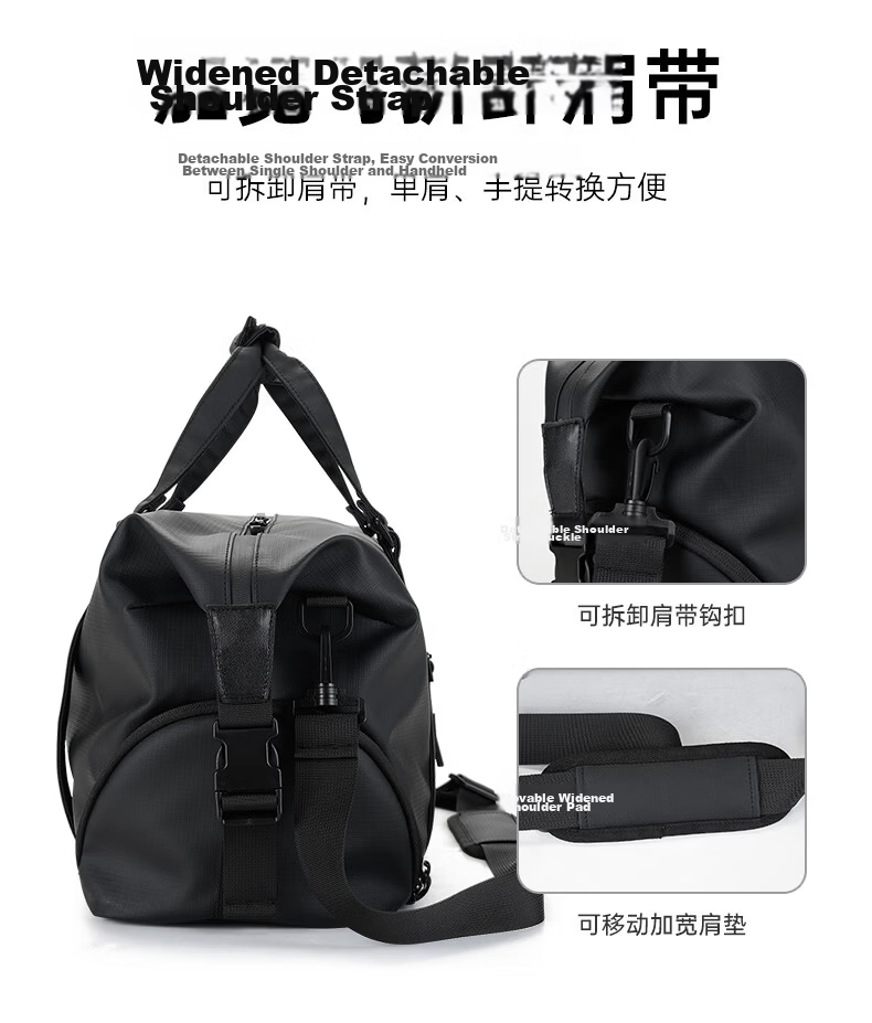 Edison Multifunctional Fitness Bag for Men Handheld Crossbody Business Travel Large Capacity Casual Backpack LX260 Black 12