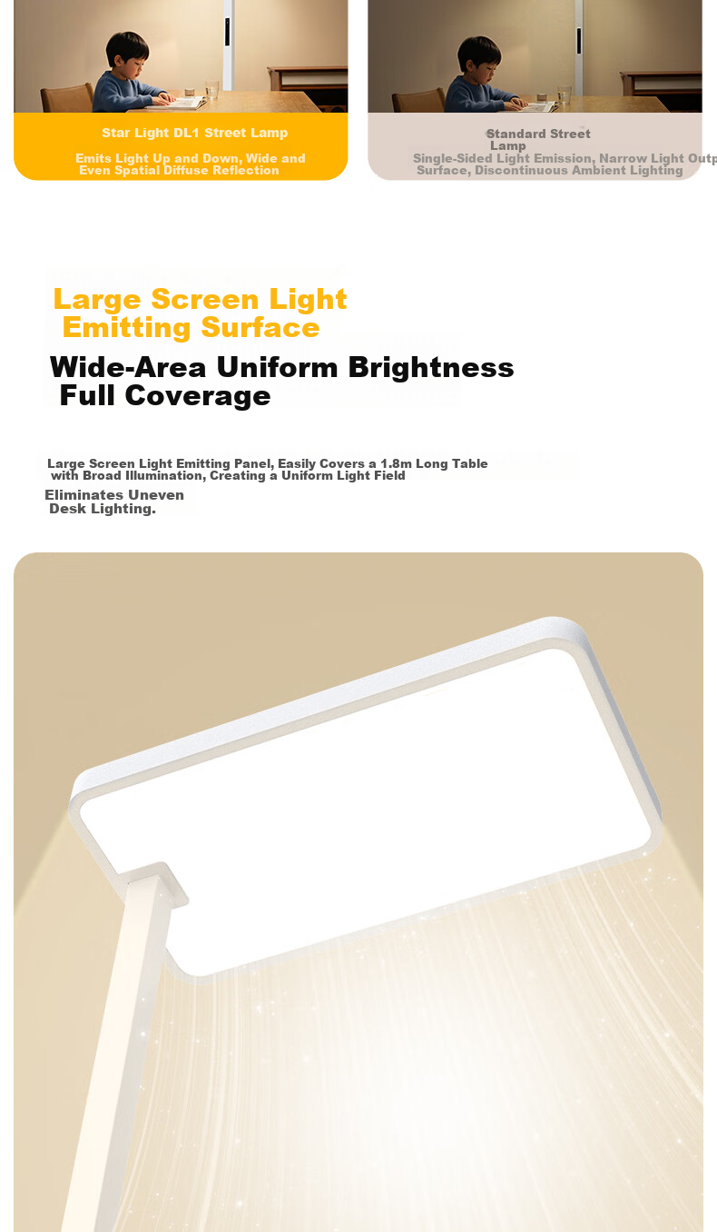Tongshijie Purui Red Light Eye Protection Full Spectrum Floor Desk Lamp 120W Student Study Eye Care Lamp 13