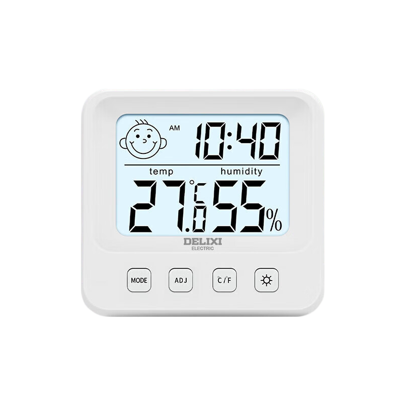 DELIXI ELECTRIC Electronic High-Precision Thermometer And Hygrometer for Indoor Home Use, Suitable for Baby Rooms, Wall-Mounted with Backlight