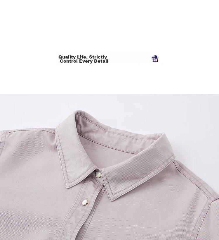 Demana [Breathable 100 Lyocell] Spring Urban Minimalist Style Lapel Patch Pocket Button Loose Women's Shirt 12