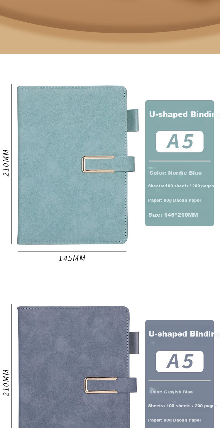 Jufu 2026 Textured Business Magnetic Buckle Leather Notebook A5 100 Sheets Fashion Office Supplies Student Stationery Children's Day Gift Reward Prize 2