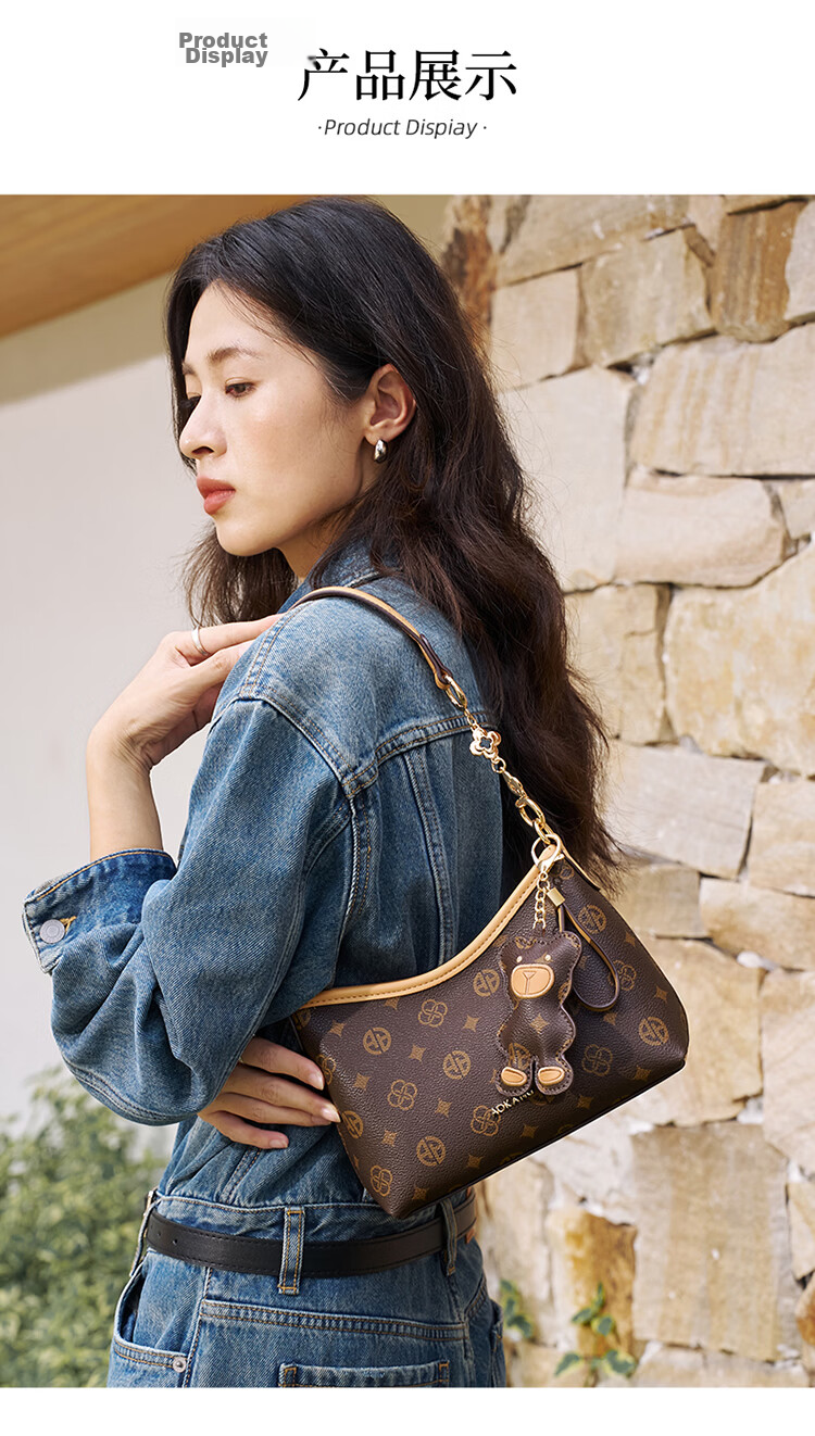Aokang Women's Bag 2026 New HOBO Underarm Tote Light Luxury Crossbody Shoulder Bag Birthday Gift for Girlfriend Wife 17