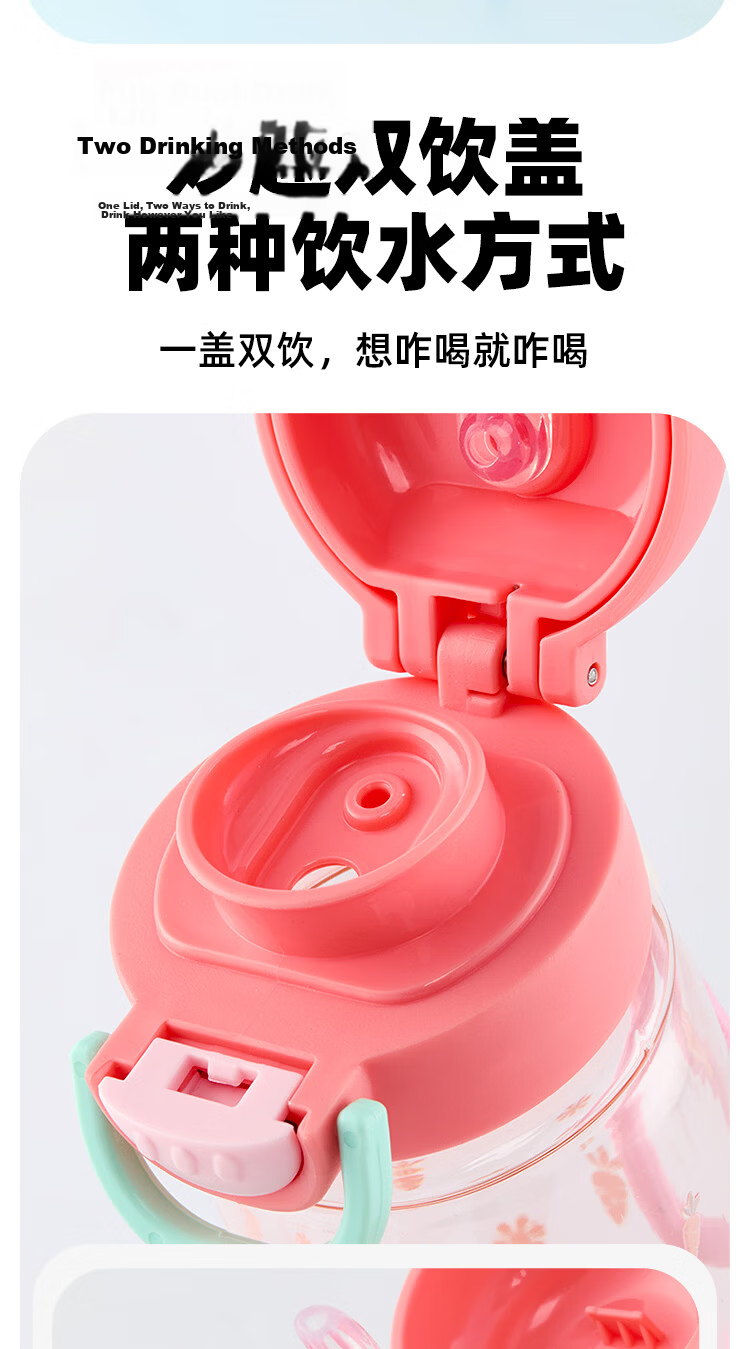 Disney Kids Large Capacity Summer Tritan Plastic Water Bottle Portable Sports Fitness Bottle for Boys and Girls Students 4