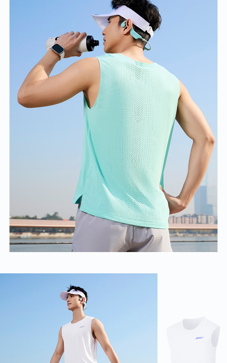 Jordan Feiying PB Men's Sports Vest 2026 New Wide Shoulder Marathon Running Shirt Moisture-Wicking Quick-Dry Sleeveless T-Shirt 11