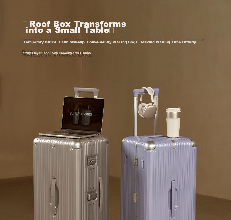 90 Points 20-Inch Aluminum Frame MAX Luggage 2026 New Travel Suitcase Trolley Carry-On Password Lock Soft Matte Purple 37
