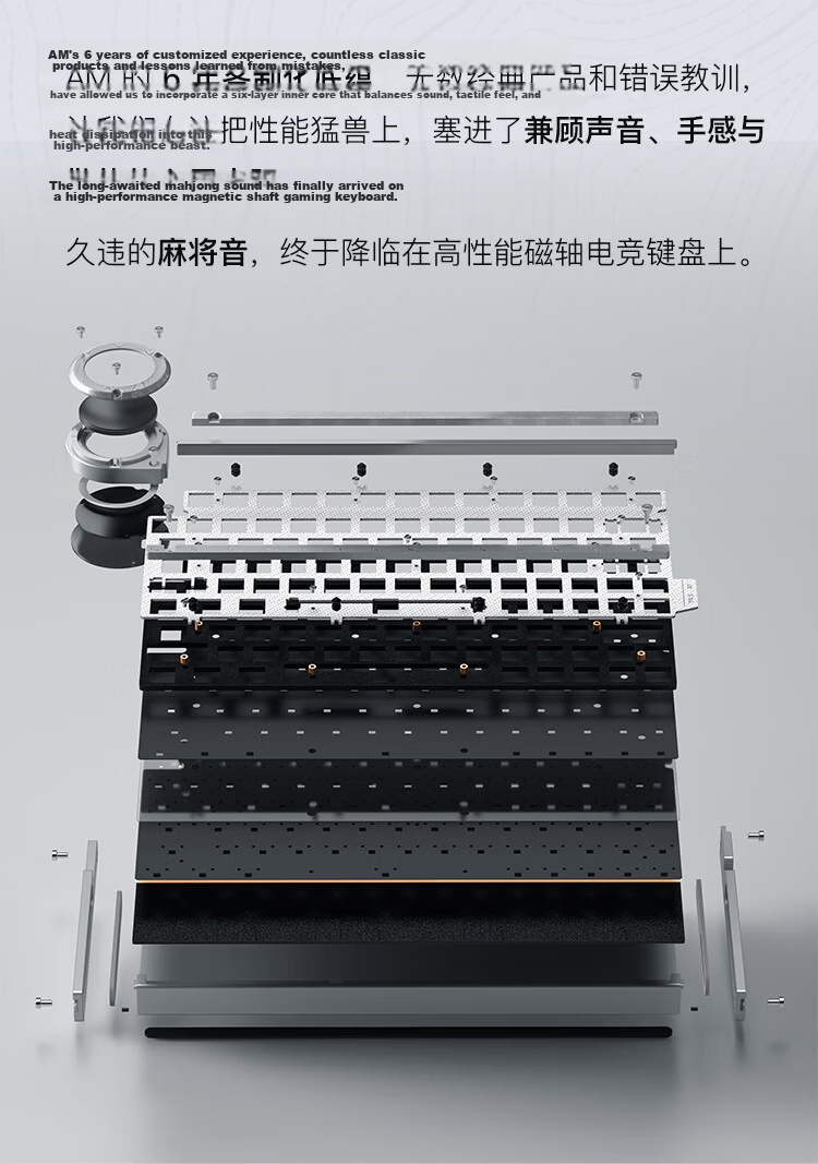 Angry Miao BE745 Magnetic Axis Keyboard Battleye R2 Gaming Peripheral Keyboard 75% Layout 63+F Keys Damascus Silver 16