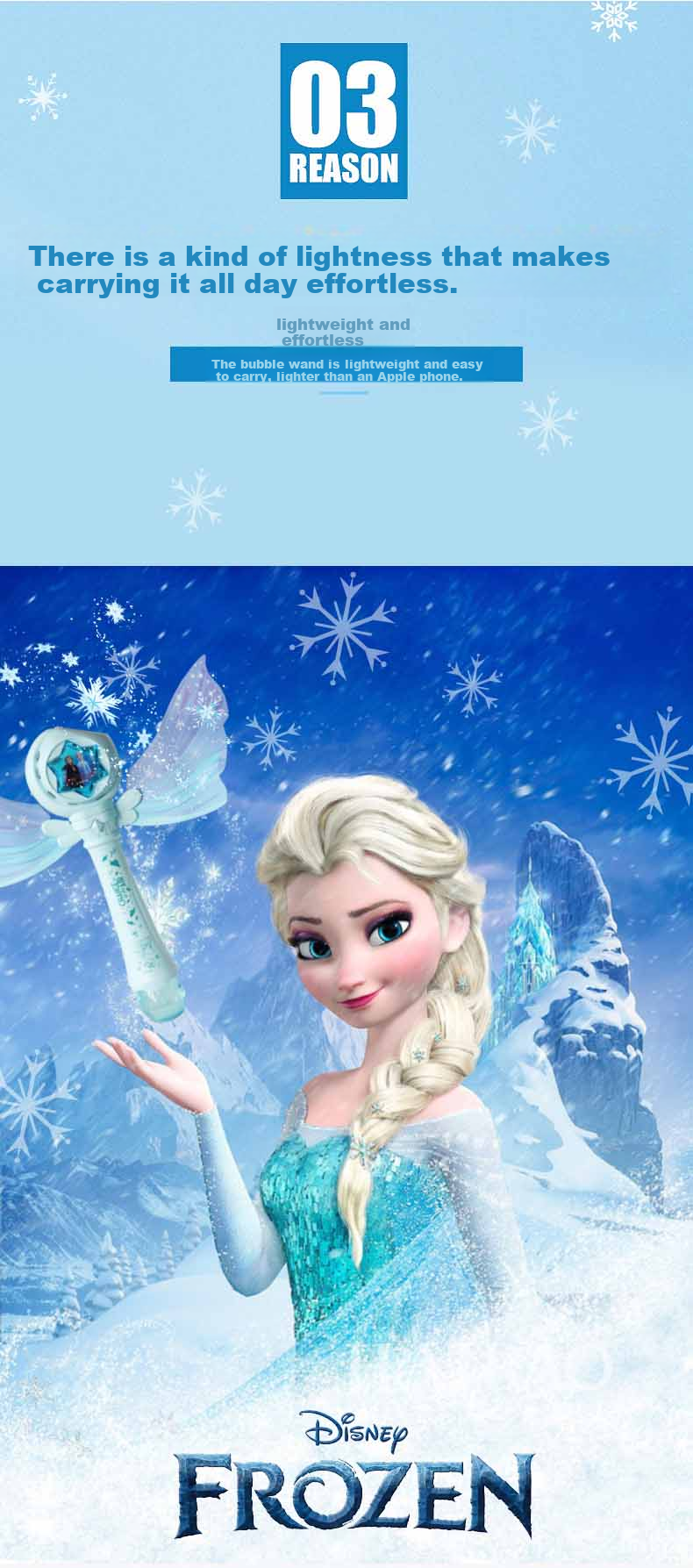 Disney Frozen Star and Moon Bubble Magic Wand Electric Bubble Blower Children's Outdoor Toy Children's Day Gift 4
