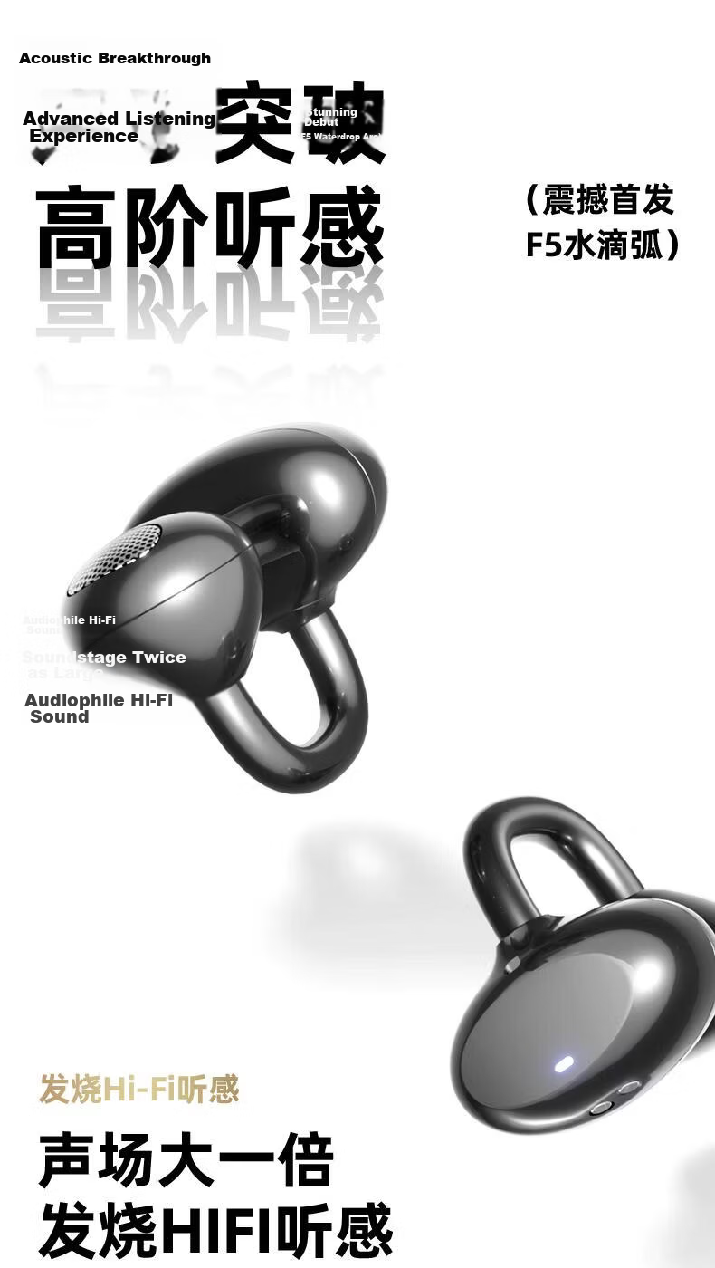 Zongguo Bluetooth Earphones 2026 New Multi-Language Translation Clip-On Wireless Open-Ear Noise-Cancelling High-Quality Sound Comfortable Secure Fit Long Battery Life 8