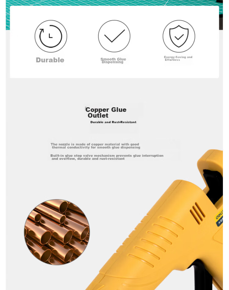 Deli Tool High-Power Hot Melt Glue Gun Yellow 200W DL401200 4