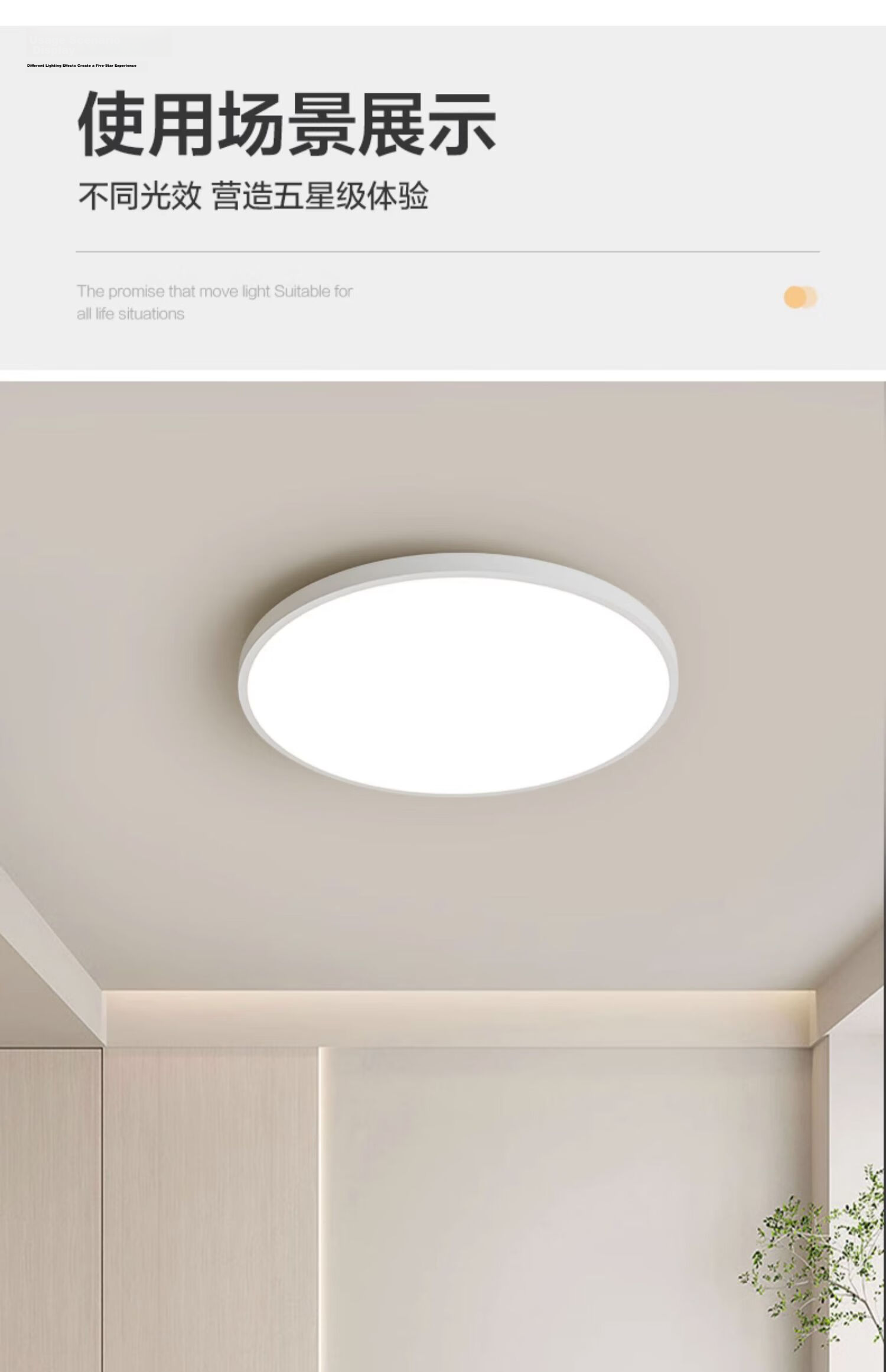 TCL LED Ceiling Light Bedroom Lamp Full House Lighting Set Balcony Dining Room Modern Simple 24W White Light Three-Proof Lamp 12