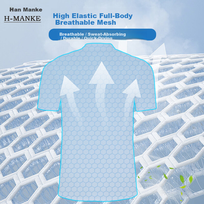 HANMANKE Ice Silk Chef Workwear Men Custom Logo Printing Restaurant Kitchen Hotel Breathable Mesh Uniform Women [Breathable Mesh] Gray Short Sleeve 3XL [170-185 Jin]