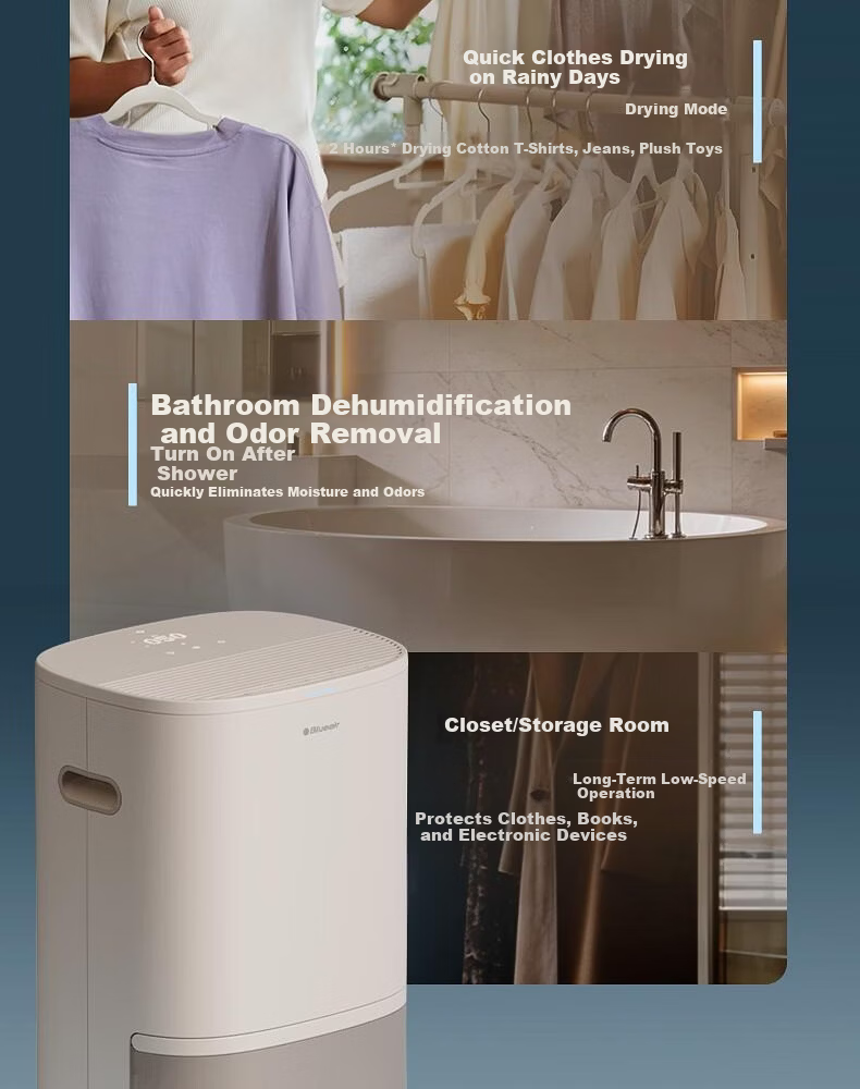 Blueair D26i Home Silent Dehumidifier and Air Purifier Combo for Damp Weather 5