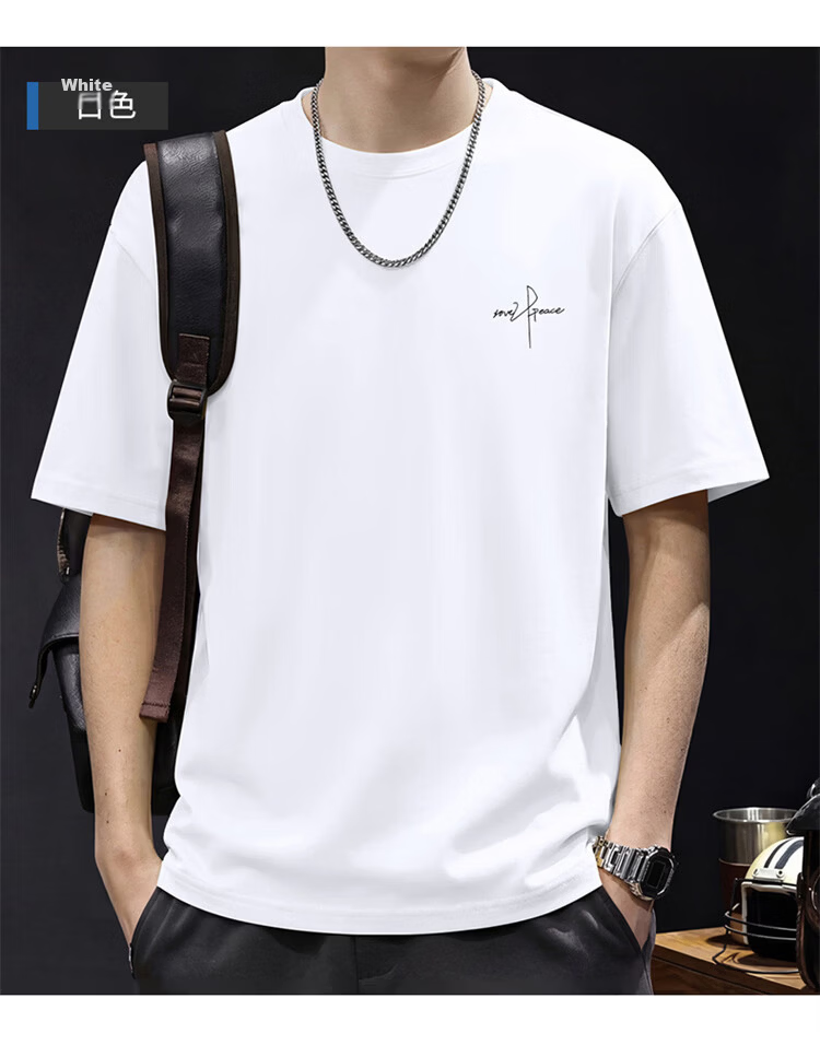JEEP SPIRIT Men's Heavyweight Cotton Short Sleeve T-Shirt Summer Loose Fit Crew Neck Casual Top 15