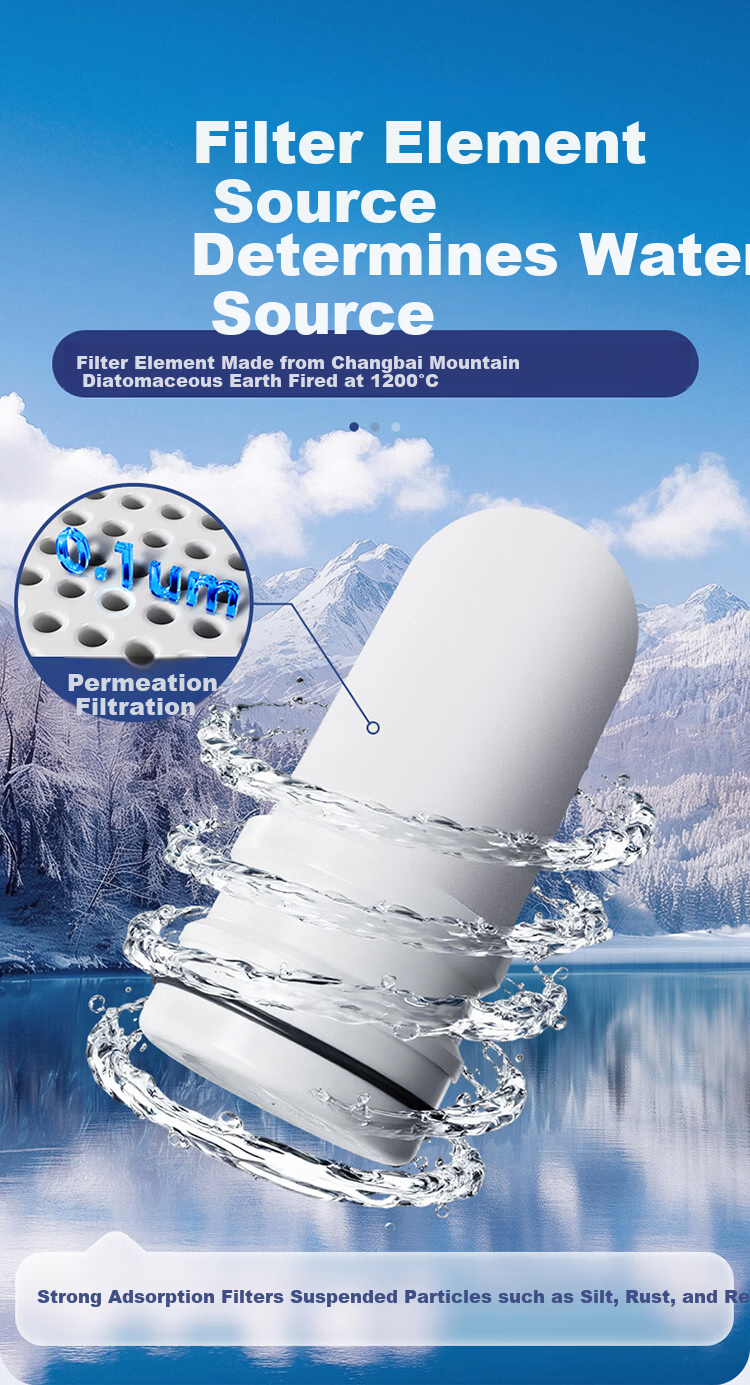 Canbo Faucet Water Purifier Pre-Filter Kitchen Household Tap Water Filter Scale Chlorine Multi-Layer Filtration KBJSQ-LT-3 (One Unit Four Cartridges) Mountain Spring 3