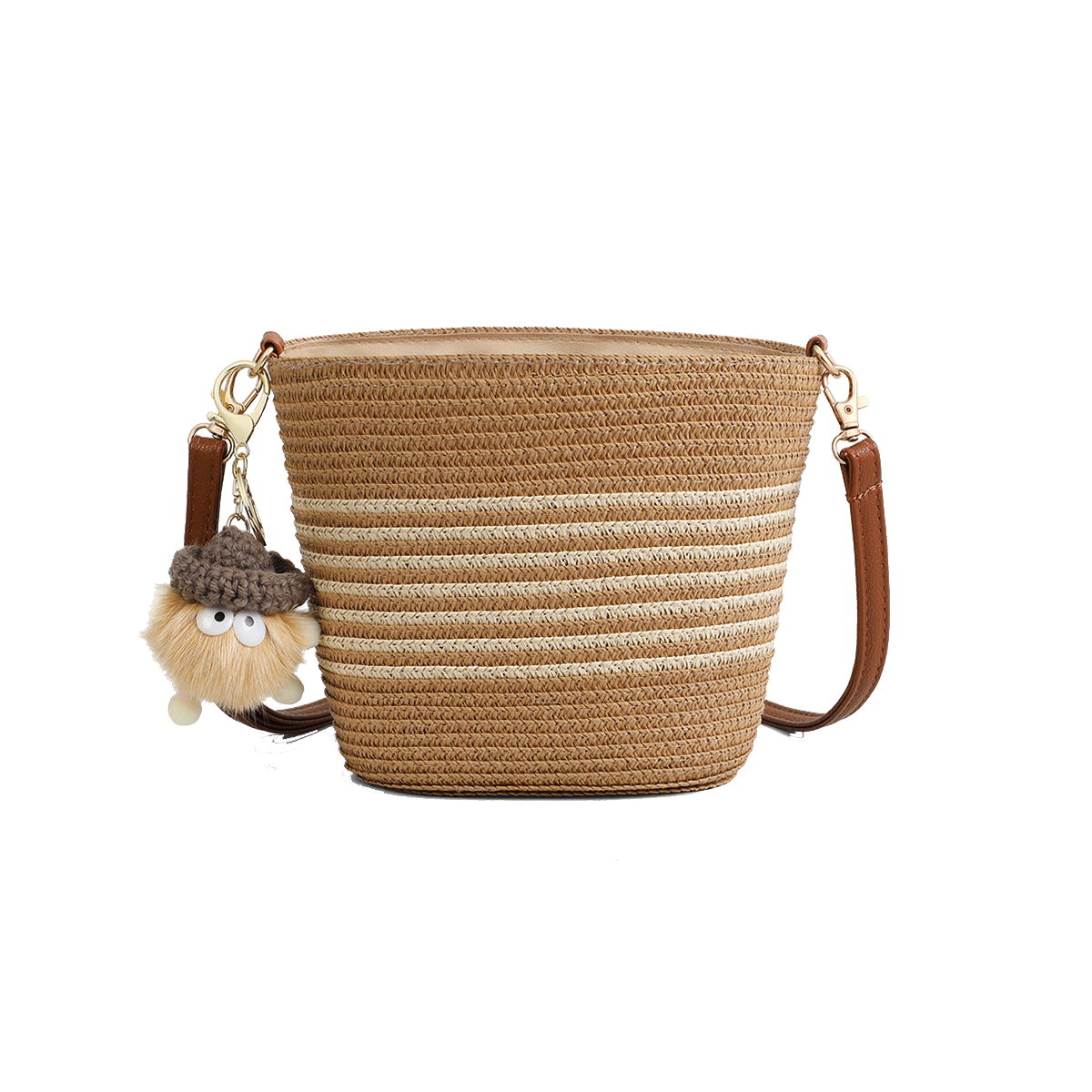Love Sea Woven Crossbody Bag for Women Straw Bucket Beach Bag Birthday Gift for Girlfriend Wife Premium Feel