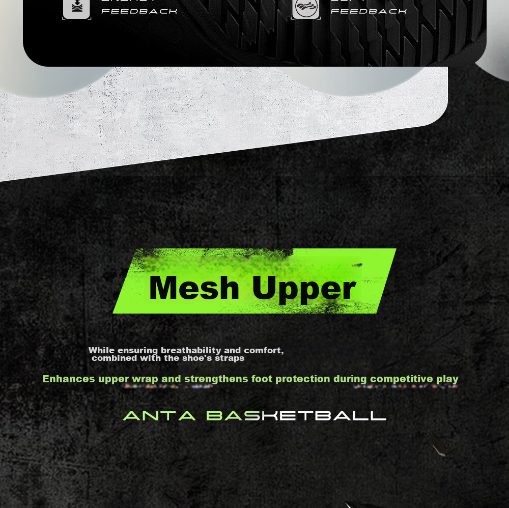 Anta Kids Sports Shoes Boys Big Children Youth 6-12 Years Professional Durable Cement Basketball Shoes A12541103H 53