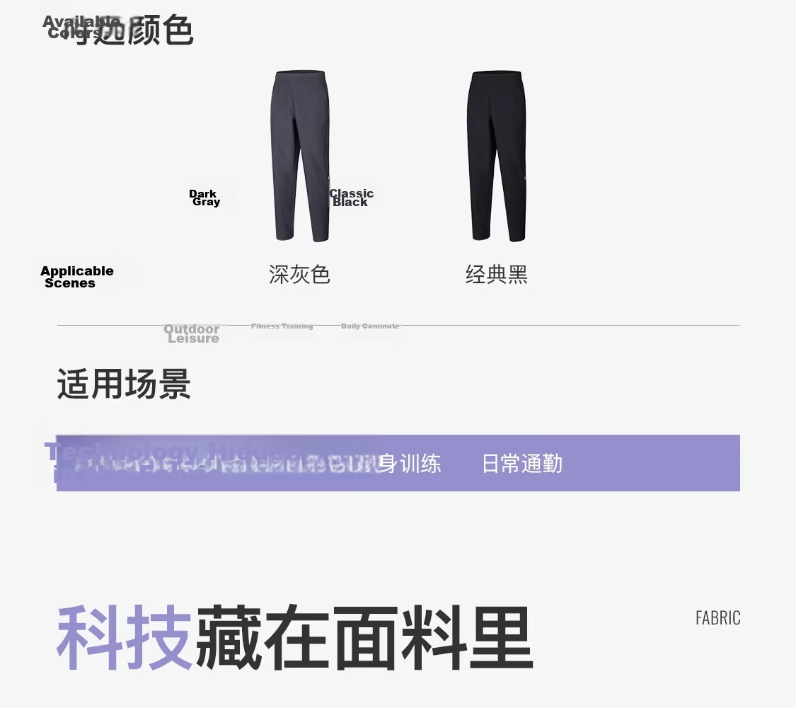 Keep New Men's Fitness Running Anti-Static Quick-Dry Breathable Straight-Leg Spring Summer Sports Pants 0711 Classic Black 5