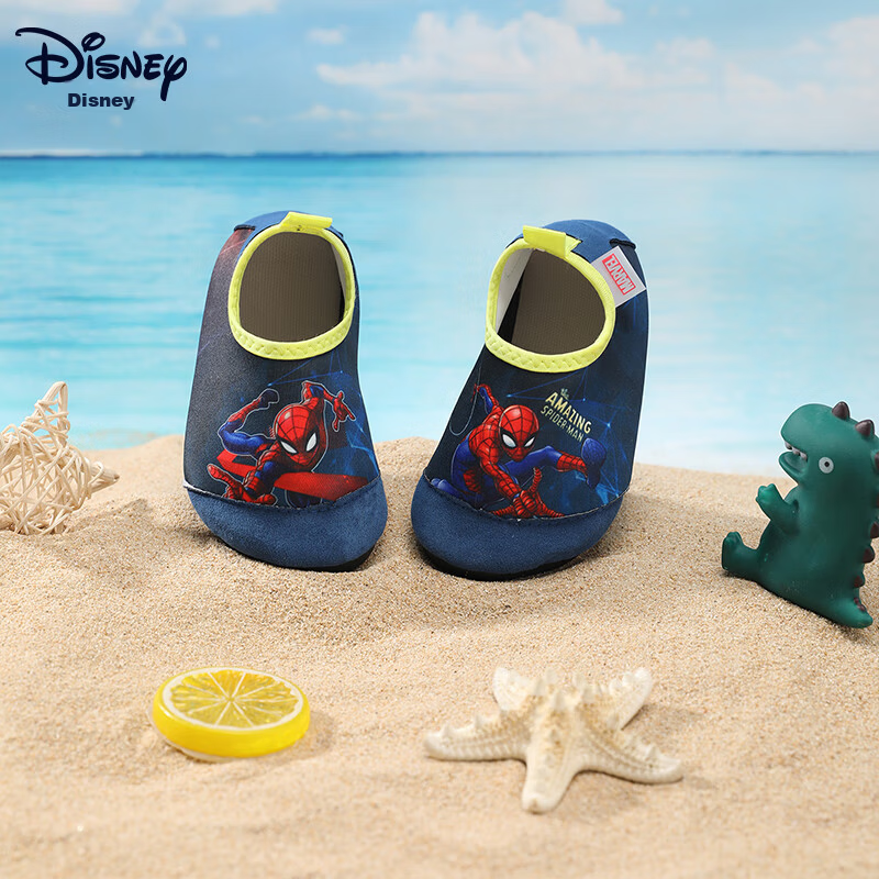 Disney Kids Beach Shoes Baby Non-Slip Snorkeling Socks Boys Girls Swimming Water Shoes D95905 Spiderman Navy M