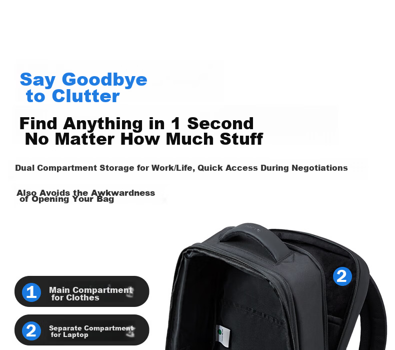 Hanke 30L Expandable Laptop Backpack 17-inch Classic Black Unisex Travel Commuter Business Large Capacity School Bag 20