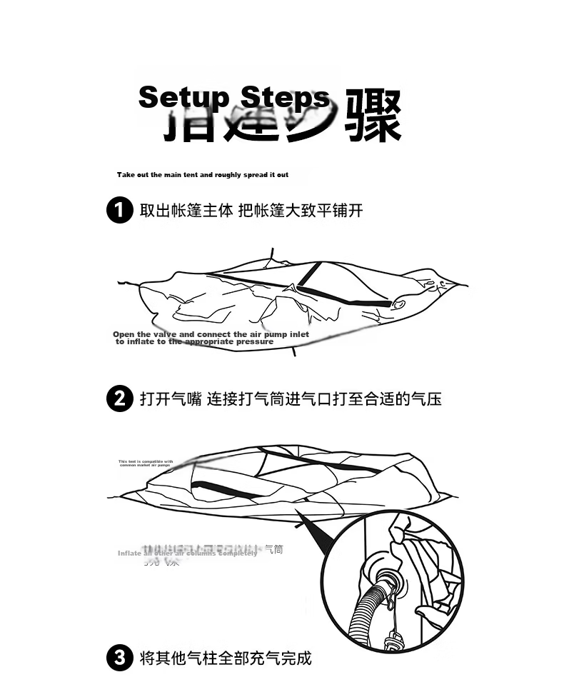 Black Dog Tianmen Inflatable Tunnel Tent Modular Black Coated Outdoor Camping Camp Tent 28