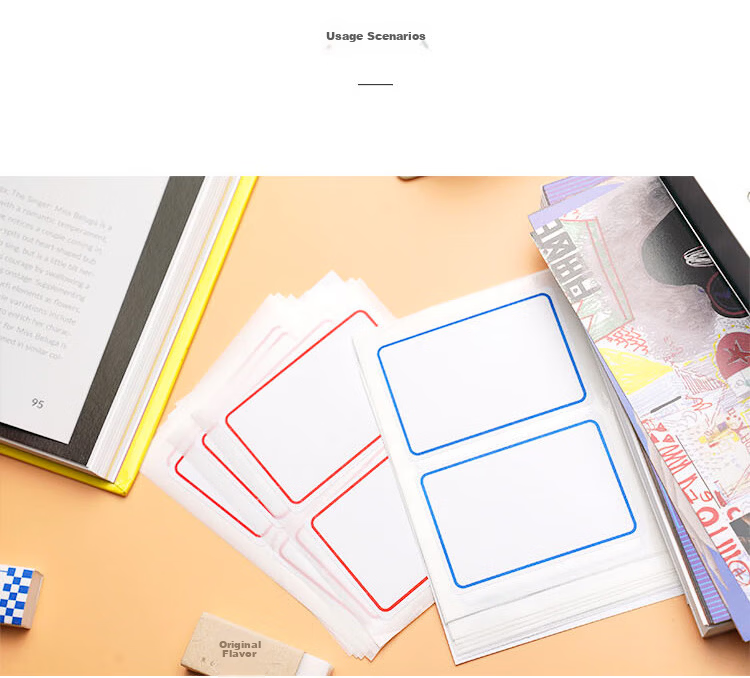 M&G Blue Frame Self-Adhesive Label Stickers Memo Notes 18*32mm/120pcs Price Tags YT-15 Single Pack 8