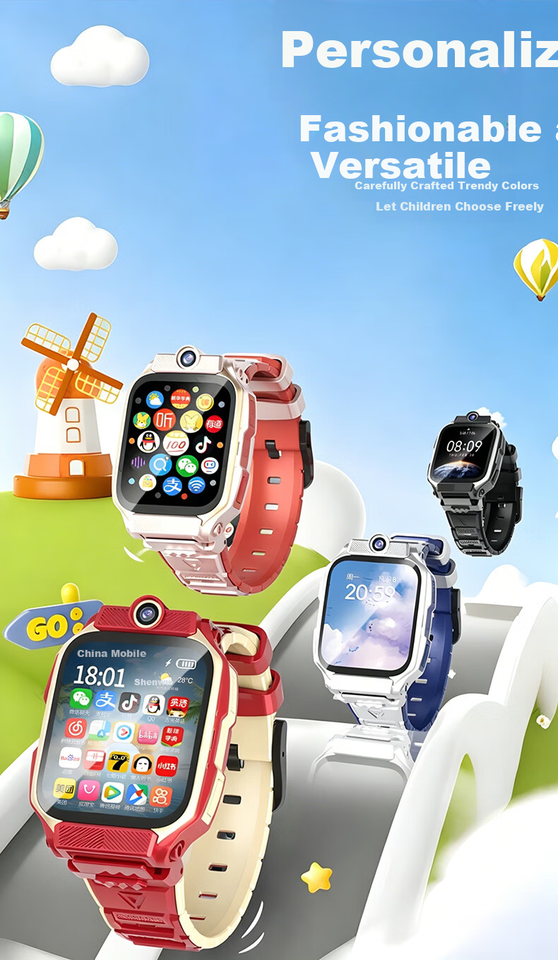 HUCATIER Kids Phone Watch for Children Ages 3-12, Remote Control, Accurate Positioning, 5G Full Network Connectivity 24