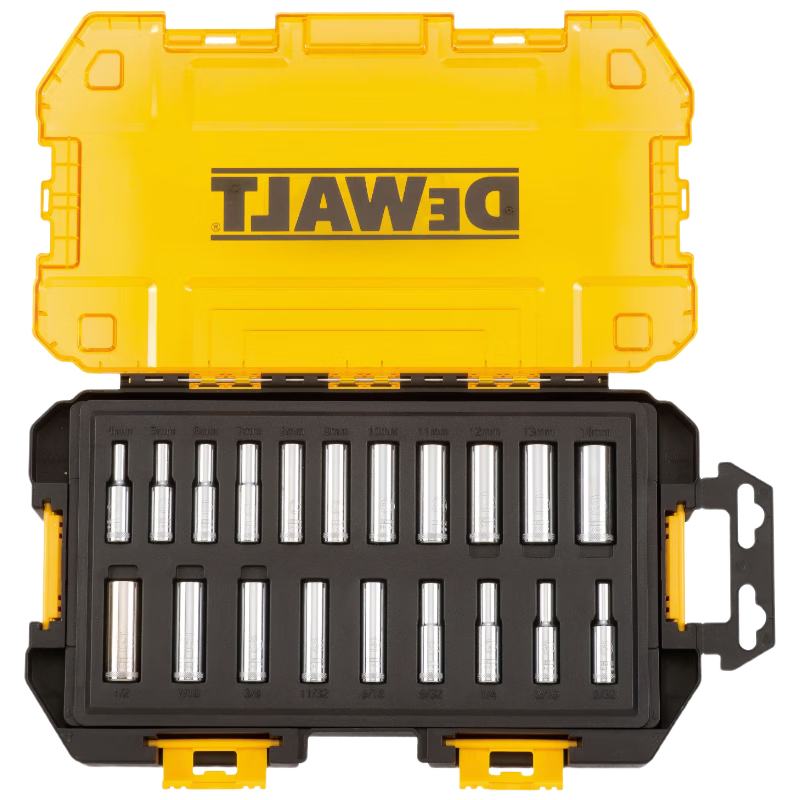 DEWALT 20-Piece 1/4 Inch Metric and SAE Combination Socket Set DWMT73811-23