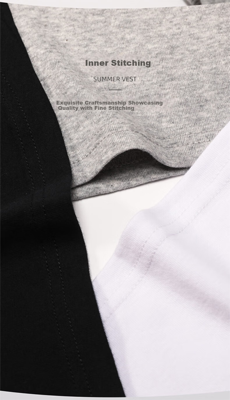 Yuzhaolin Men's Pure Cotton Vest Sleeveless Sports Tank Top Youth All Cotton White Undershirt Spring Summer 9